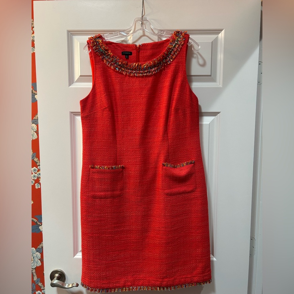 Talbots Red/pink Textured Dress